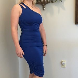 One strap, blue prom/wedding/homecoming dress