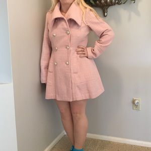 Heavy light pink winter coat