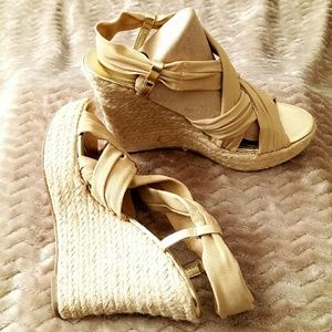 Wedge gold sandals