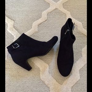 Black suede booties