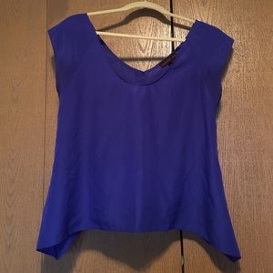 Royal blue open back top