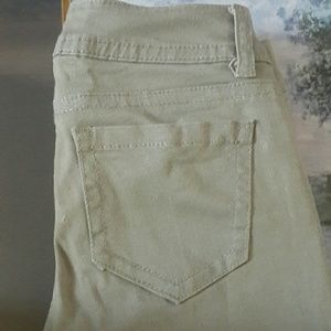 Khaki Skinny Jeans w/ a Shimmer