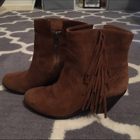 SOLD - Sam Edelman Size 6.5 Fringe Booties - Picture 3 of 4