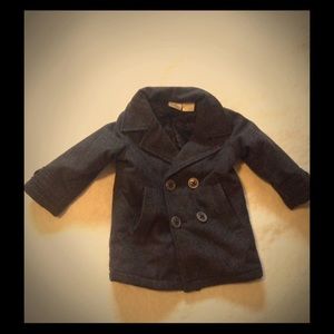 Double Breast Gray Wool Peacoat
