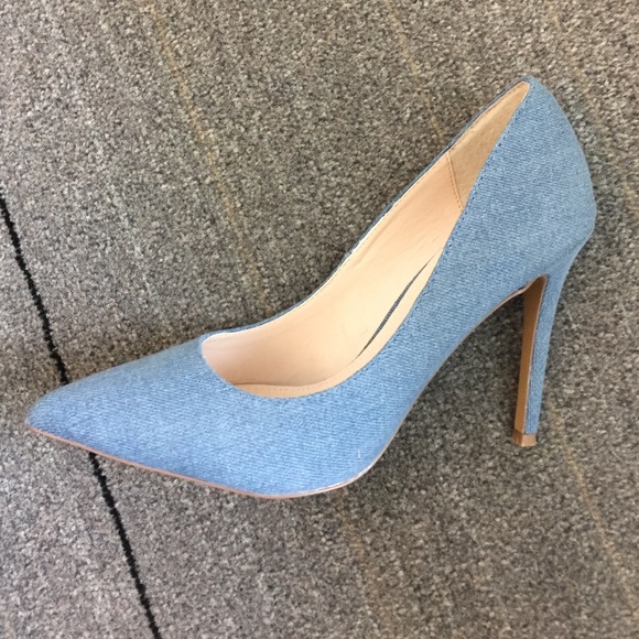 BRAND NEW Blue denim high heels