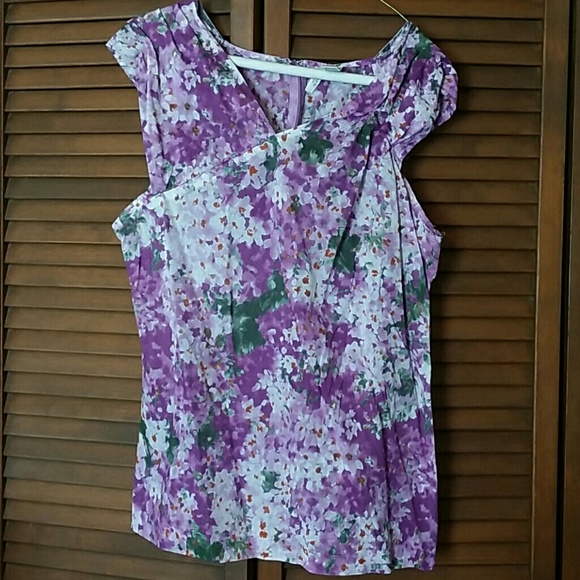 J. Crew Purple Floral Top