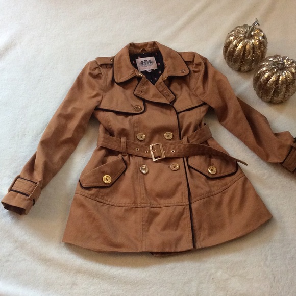 Juice Couture Twill Trench Coat - Picture 2 of 6