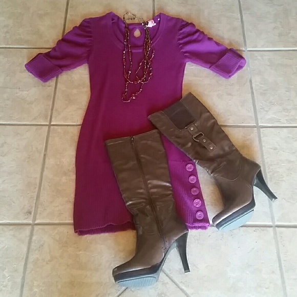 Derek Heart fushia sweater dress