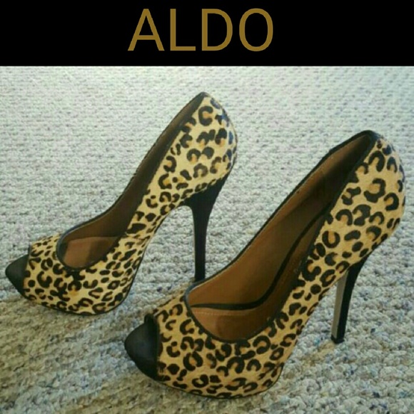 Aldo Leopard Pumps, 6.5