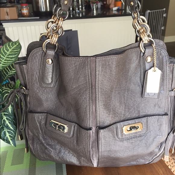 Coach Leather Chelsea Buffalo Leather Tote Ash - Picture 4 of 4