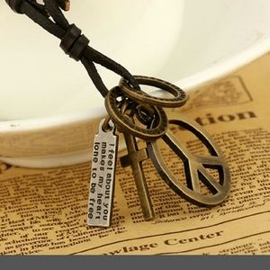 Necklace peace sign cross nice