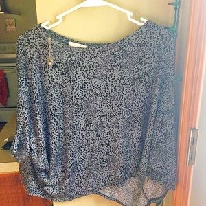 Off The Shoulder Gray Cheetah Print Top