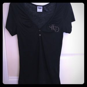 Harley Davidson sheer vneck