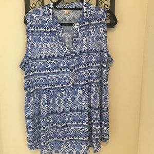 Sleeveless Aztec Print Top