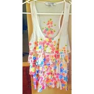 Ruffled Floral Tank