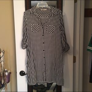 Checkered Long Sleeve Dress