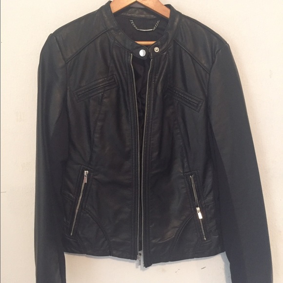 Express faux leather moto jacket
