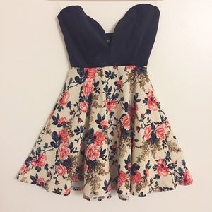 Sweetheart Floral Flared Dress