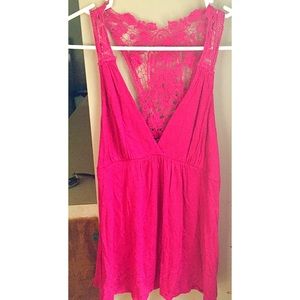 Pink Lace Racerback Top