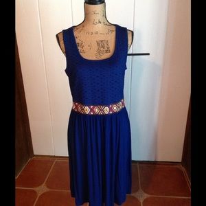 Spense casual dress with pattern waistband