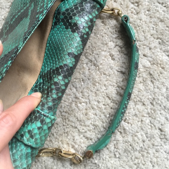 Corto Maltedo turquoise tiffany blue Python clutch - Picture 4 of 4