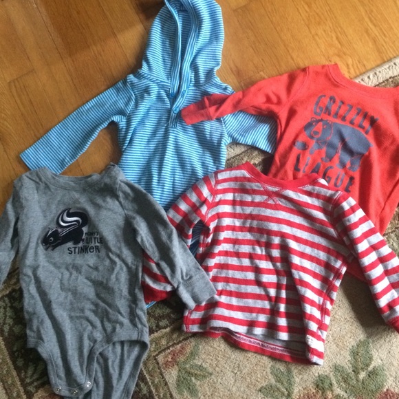 2 18 month onesies and 2 waffle tops