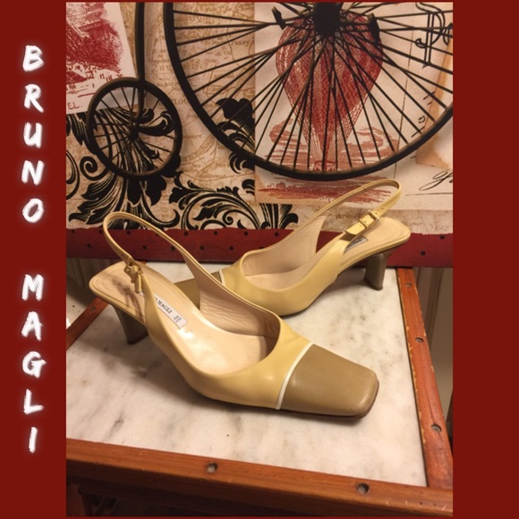 SALE🌷SZ 8-BRUNO MAGLI TAN/BLOWN LEATHER SLIDES