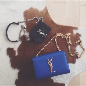 Small Royal Blue blue YSL bag