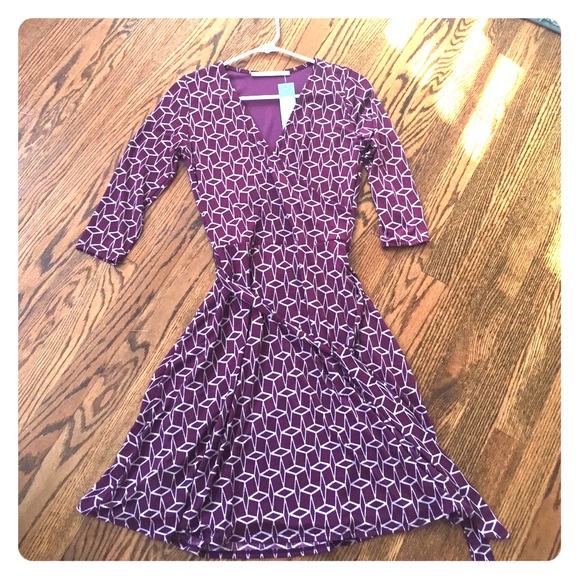 41 Hawthorn Faux Wrap Dress, Dark Purple, XS