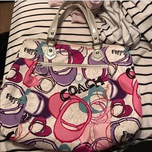 large poppy coach purse