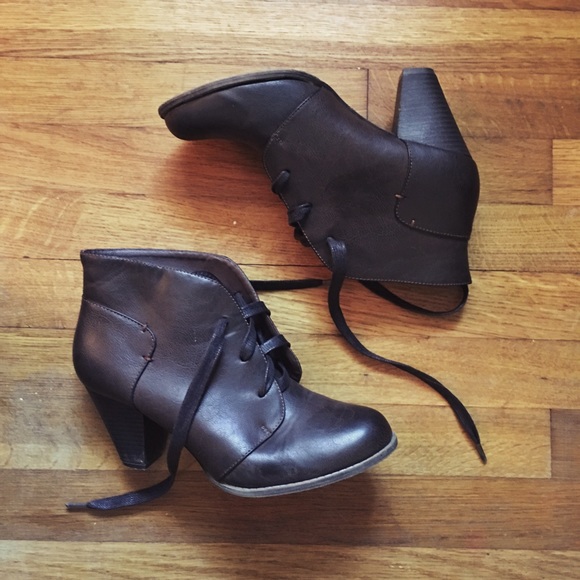 Chocolate Lace-Up Booties