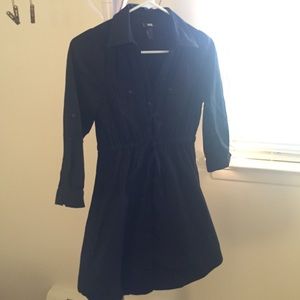 Black button down shirt dress