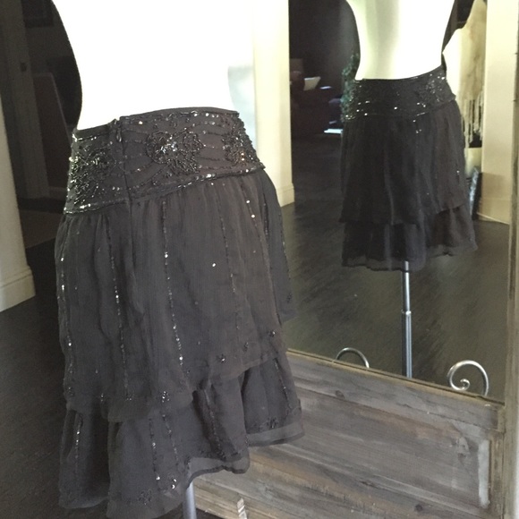 Black sequence skirt FOR JOSEPH size 2 - Picture 3 of 4