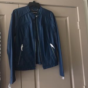 Express Blue Leather Jacket