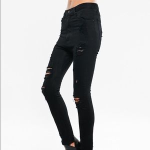 Oak NYC distressed jeans
