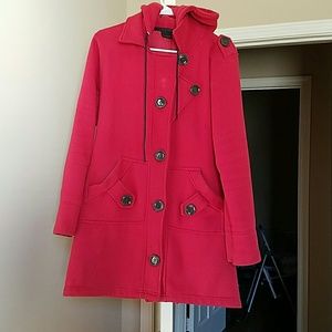 Red hooded wintercoat preloved