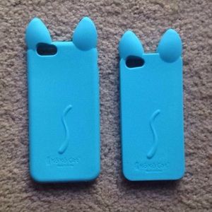 Cute Cat Ear Silicone Case Iphone 5/5S & 6/6S