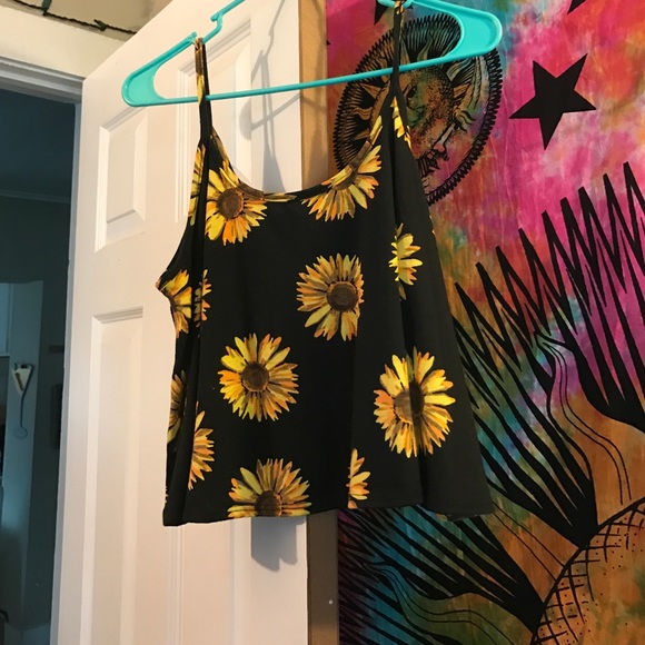 Sunflower print crop top