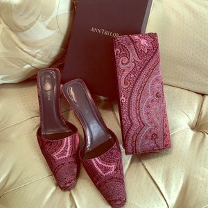 Ann Taylor shoes and clutch