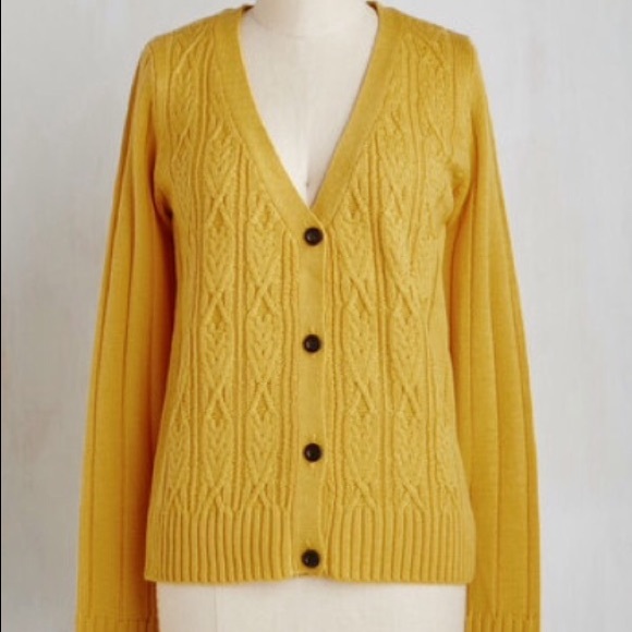 Benchmark basics mustard cardigan