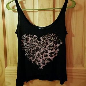 Black heart cheetah tank top
