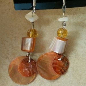 Shell and Glass Earrings