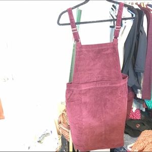 Burgundy corduroy pinafore