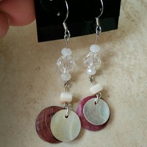 Crystal, Shell and Glass Earrings