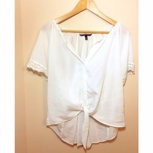 Victoria's Secret Chiffon Blouse with lace trim