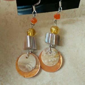 Glass and Shell Earrings