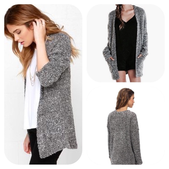 grey knit cardigan womens