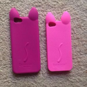 Cute Cat Ear Silicone Case iPhone 5/5S & 6/6S