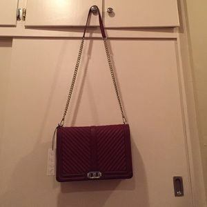 Red crossbody structured bag