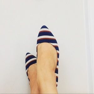 H&M Striped Pointy Flat Shoes